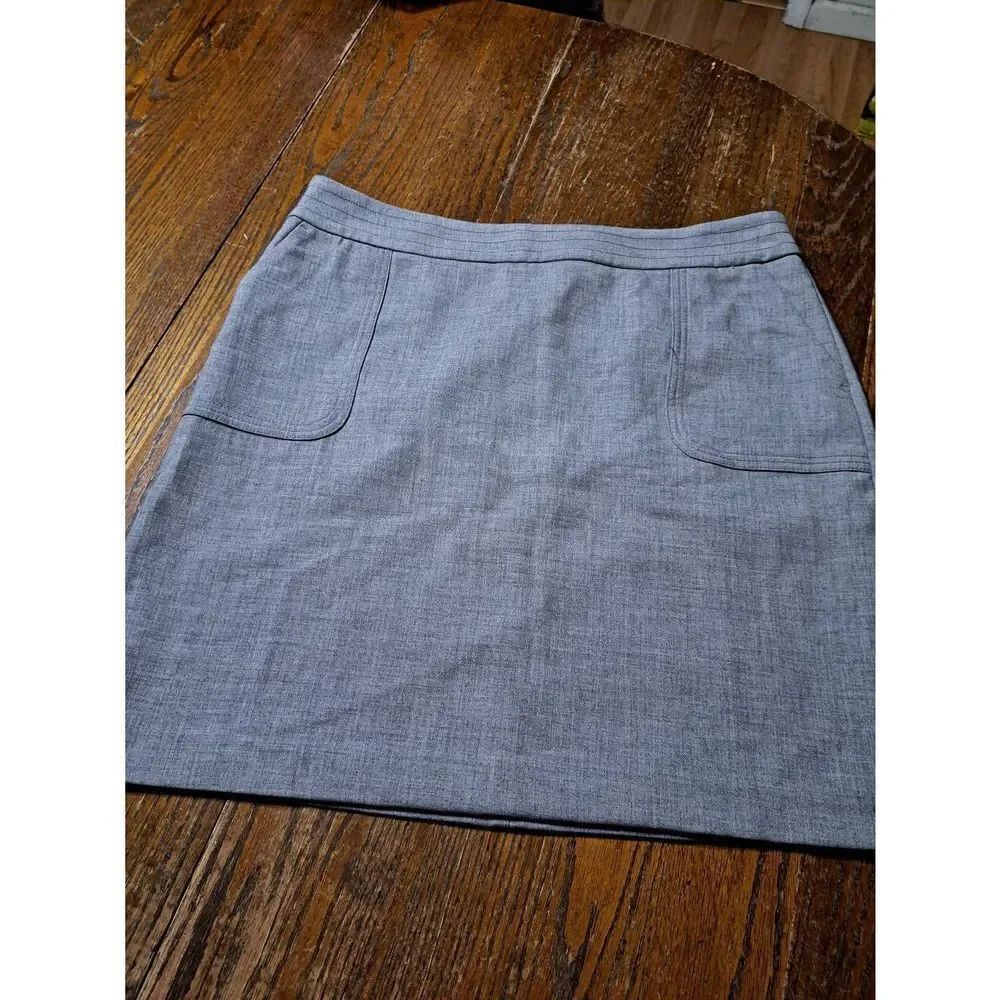 New Size 18 LOFT Grey Lined Rear Zip Midi Skirt with Pockets NWT